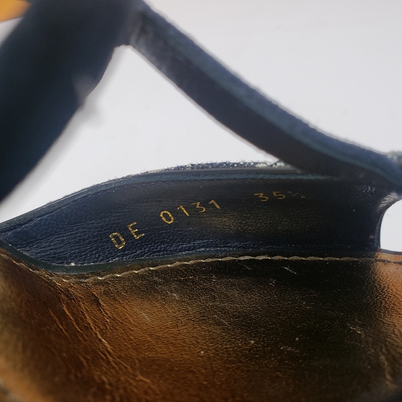 LOUIS VUITTON Monogram Denim Wedge Sandals, Size 35.5 - Picture 9 of 9